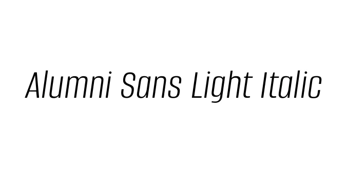 Alumni Sans Light Italic Font Preview