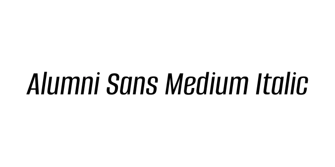 Alumni Sans Medium Italic Font Preview