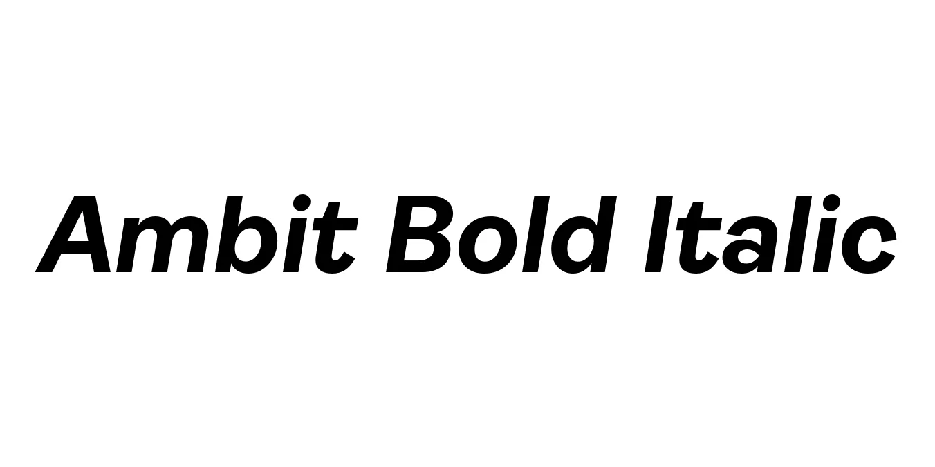 Ambit Bold Italic Font Preview