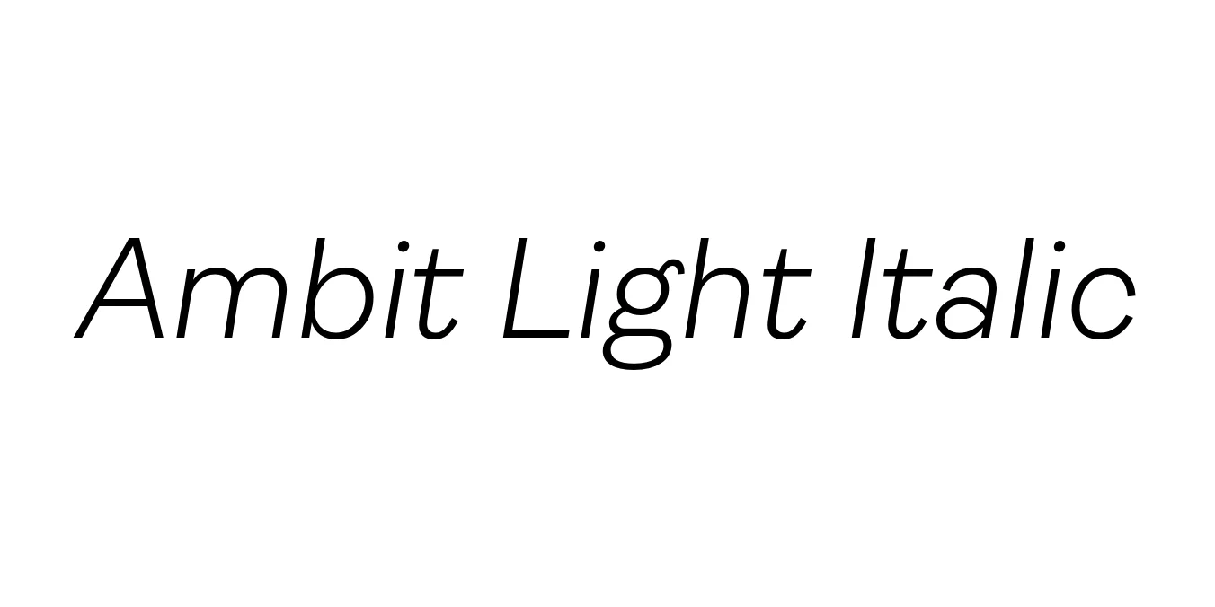 Ambit Light Italic Font Preview