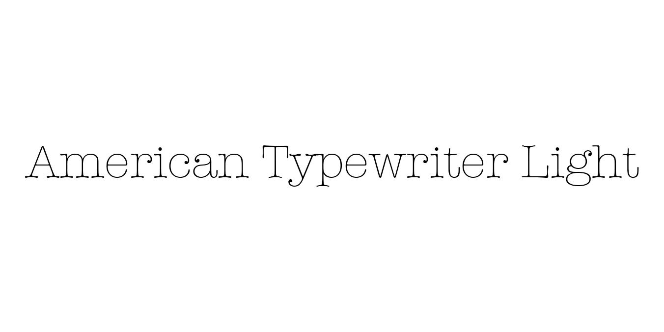American Typewriter Light Font Preview