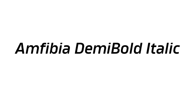 Amfibia DemiBold Italic Font Preview