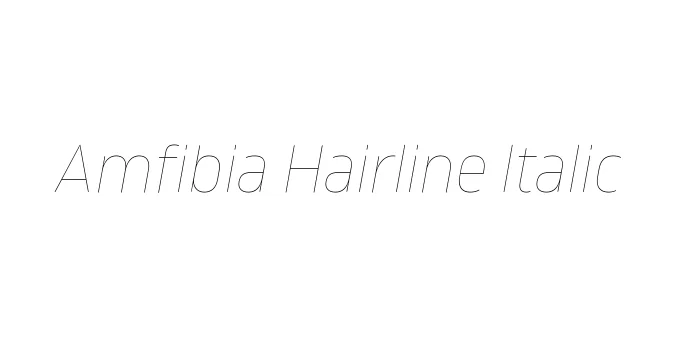 Amfibia Hairline Italic Font Preview