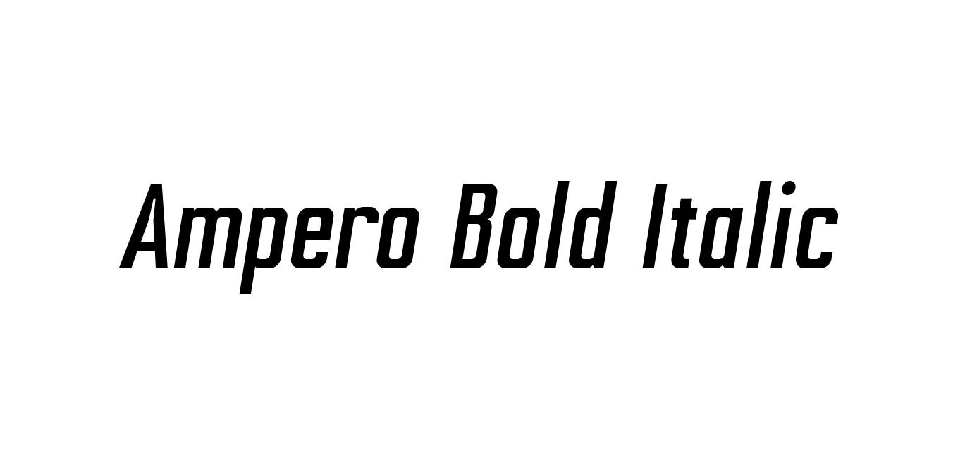 Ampero Bold Italic Font Preview