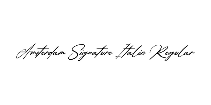 Amsterdam Signature Italic Regular Font Preview