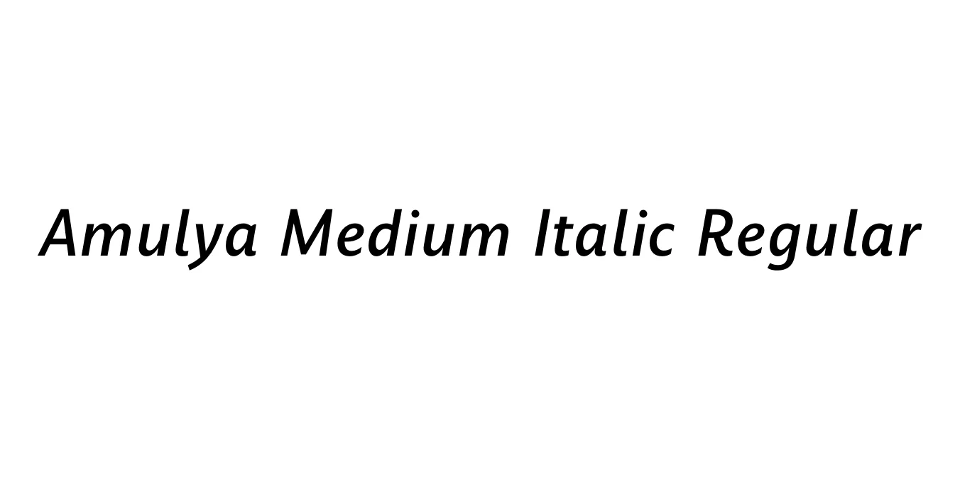 Amulya Medium Italic Regular Font Preview