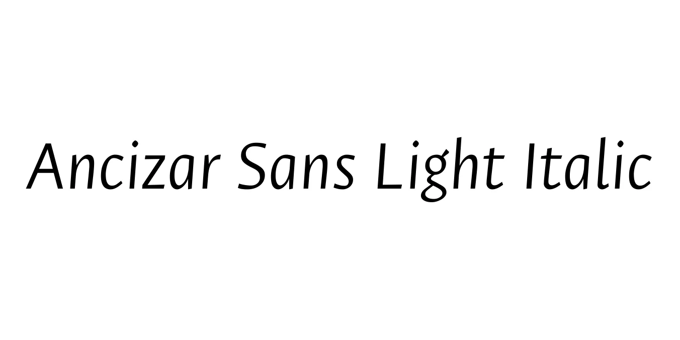 Ancizar Sans Light Italic Font Preview
