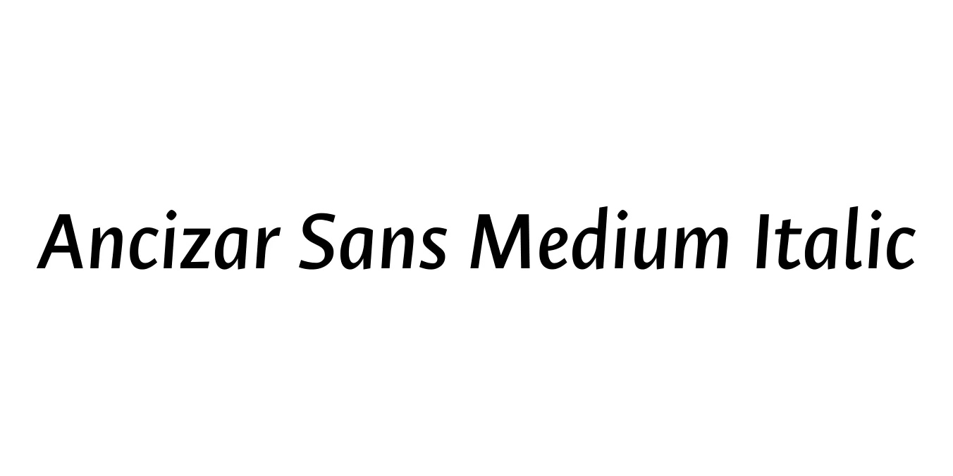 Ancizar Sans Medium Italic Font Preview