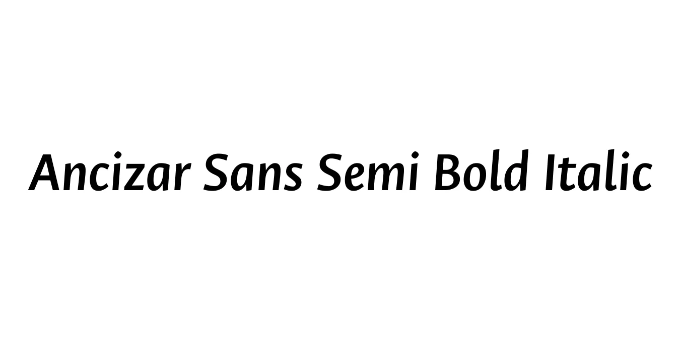 Ancizar Sans Semi Bold Italic Font Preview