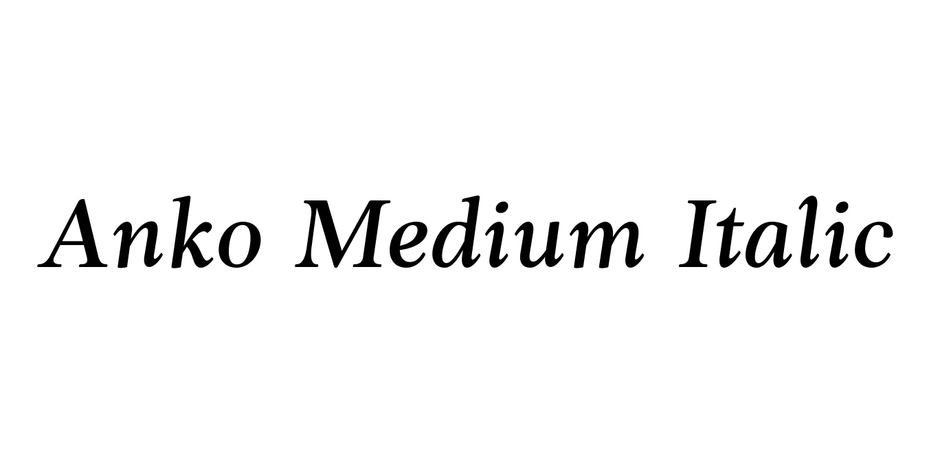 Anko Medium Italic Font Preview