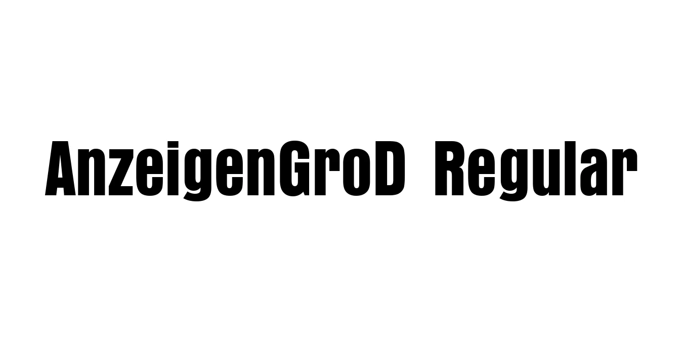 AnzeigenGroD Regular Font Preview
