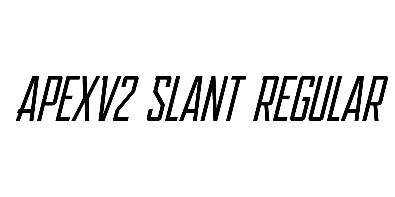 ApexV2 Slant Regular Font Preview