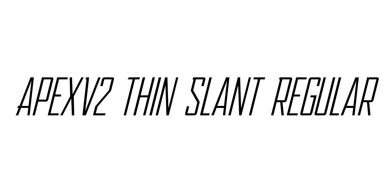 ApexV2 Thin Slant Regular Font Preview