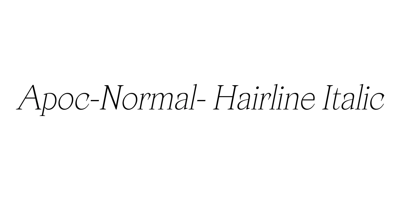 Apoc-Normal- Hairline Italic Font Preview