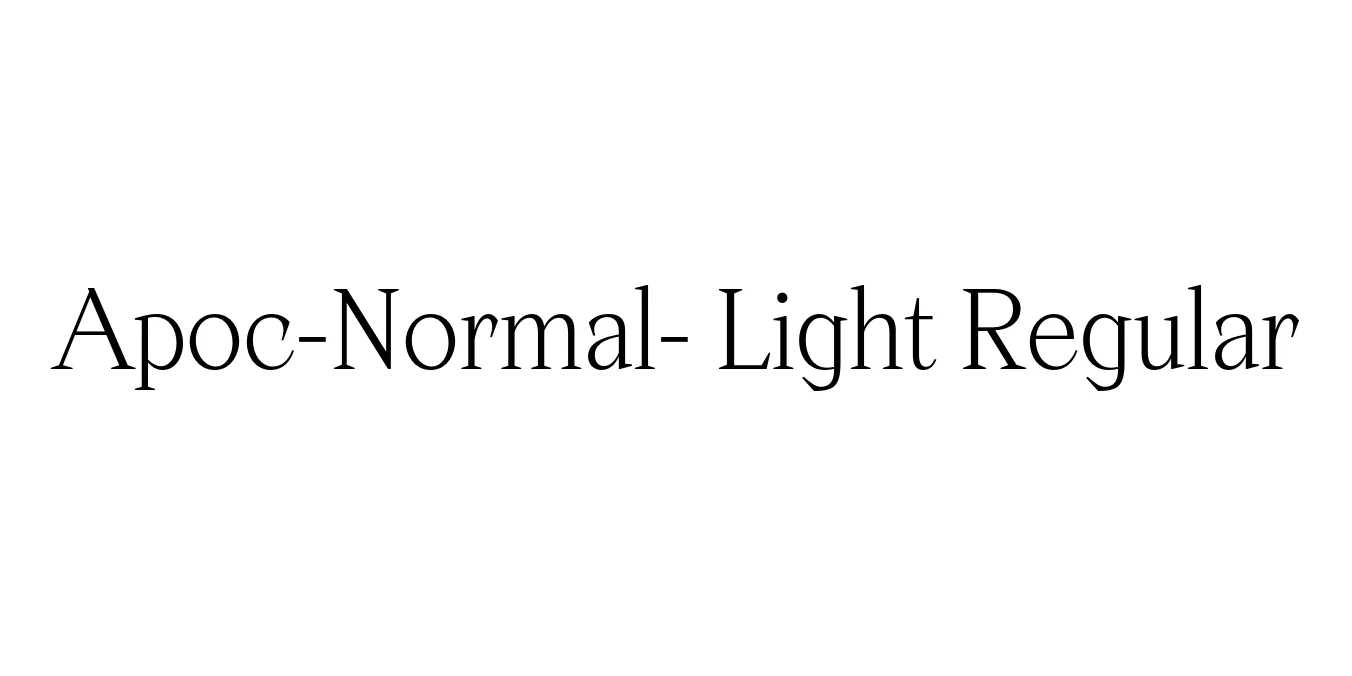 Apoc-Normal- Light Regular Font Preview