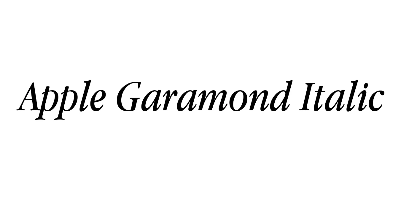 Apple Garamond Italic Font Preview