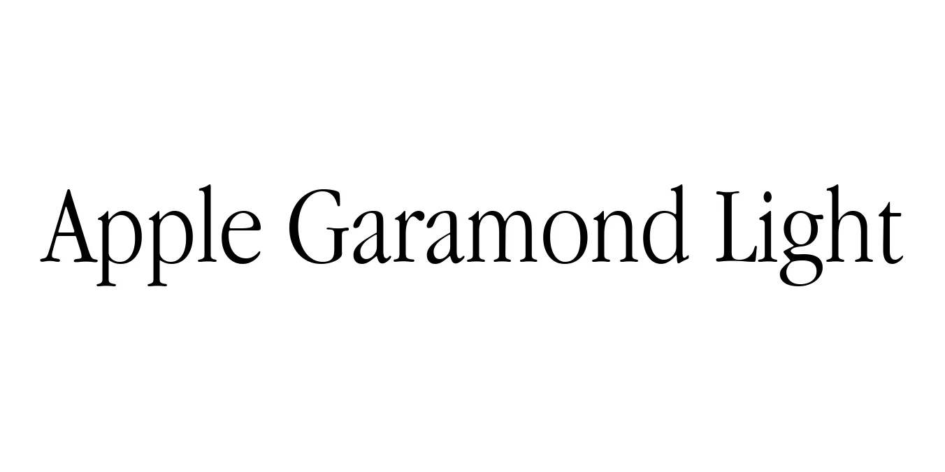 Apple Garamond Light Font Preview