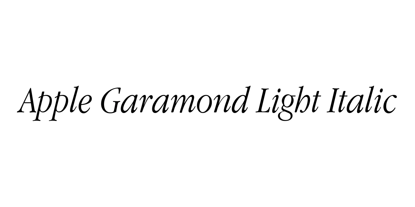 Apple Garamond Light Italic Font Preview