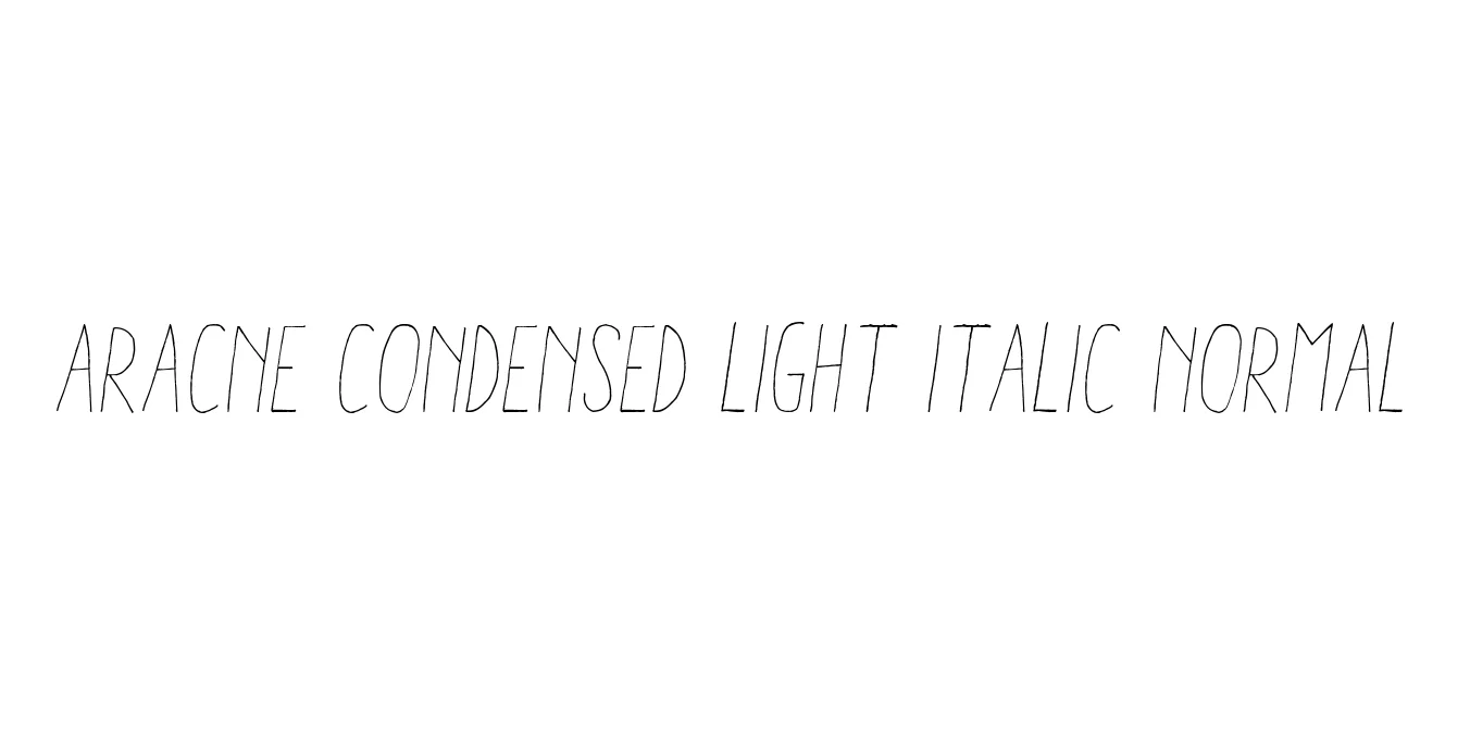 Aracne Condensed Light Italic Normal Font Preview