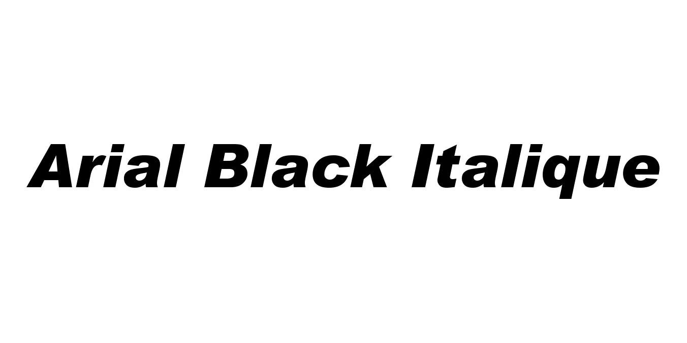 Arial Black Italique Font Preview