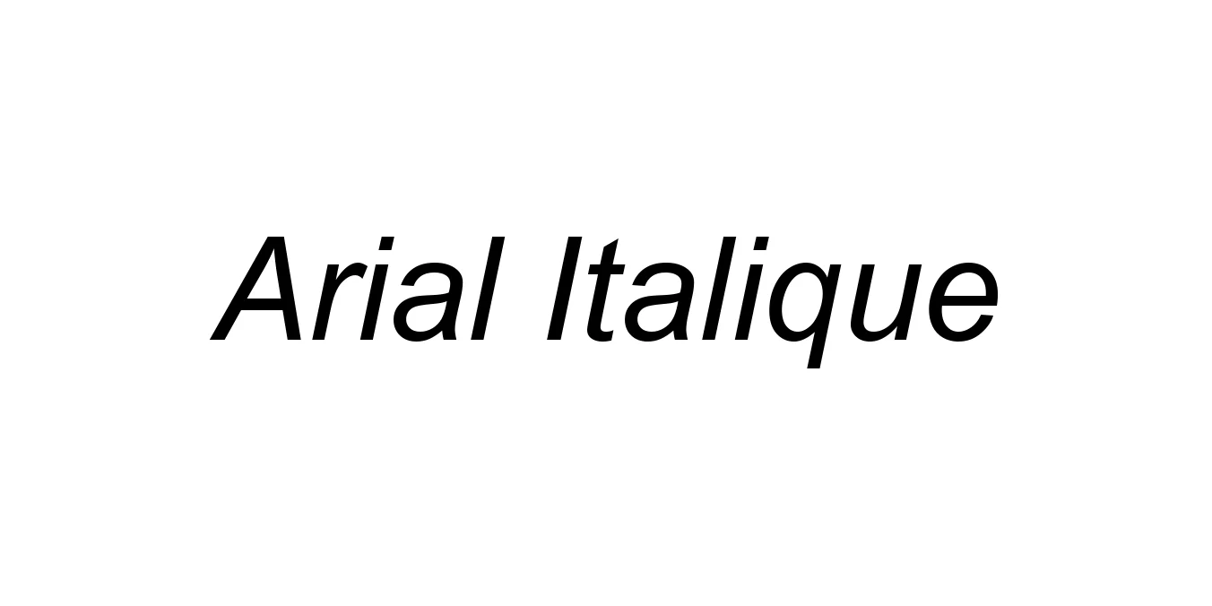 Arial Italique Font Preview