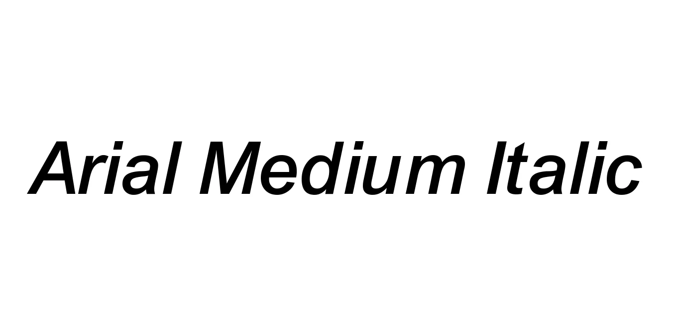 Arial Medium Italic Font Preview