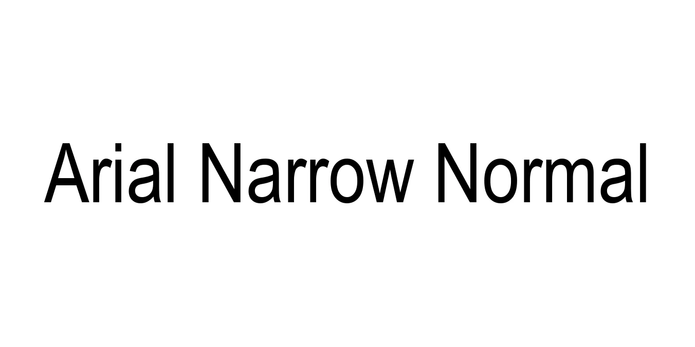 Arial Narrow Normal Font Preview