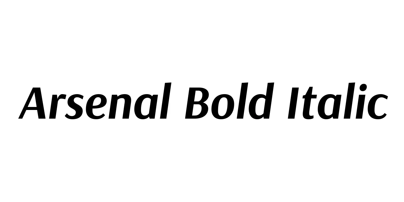Arsenal Bold Italic Font Preview