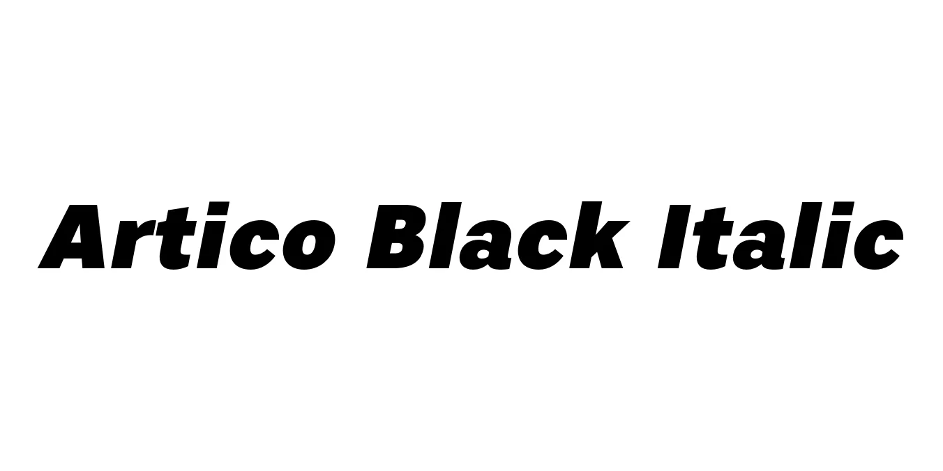 Artico Black Italic Font Preview
