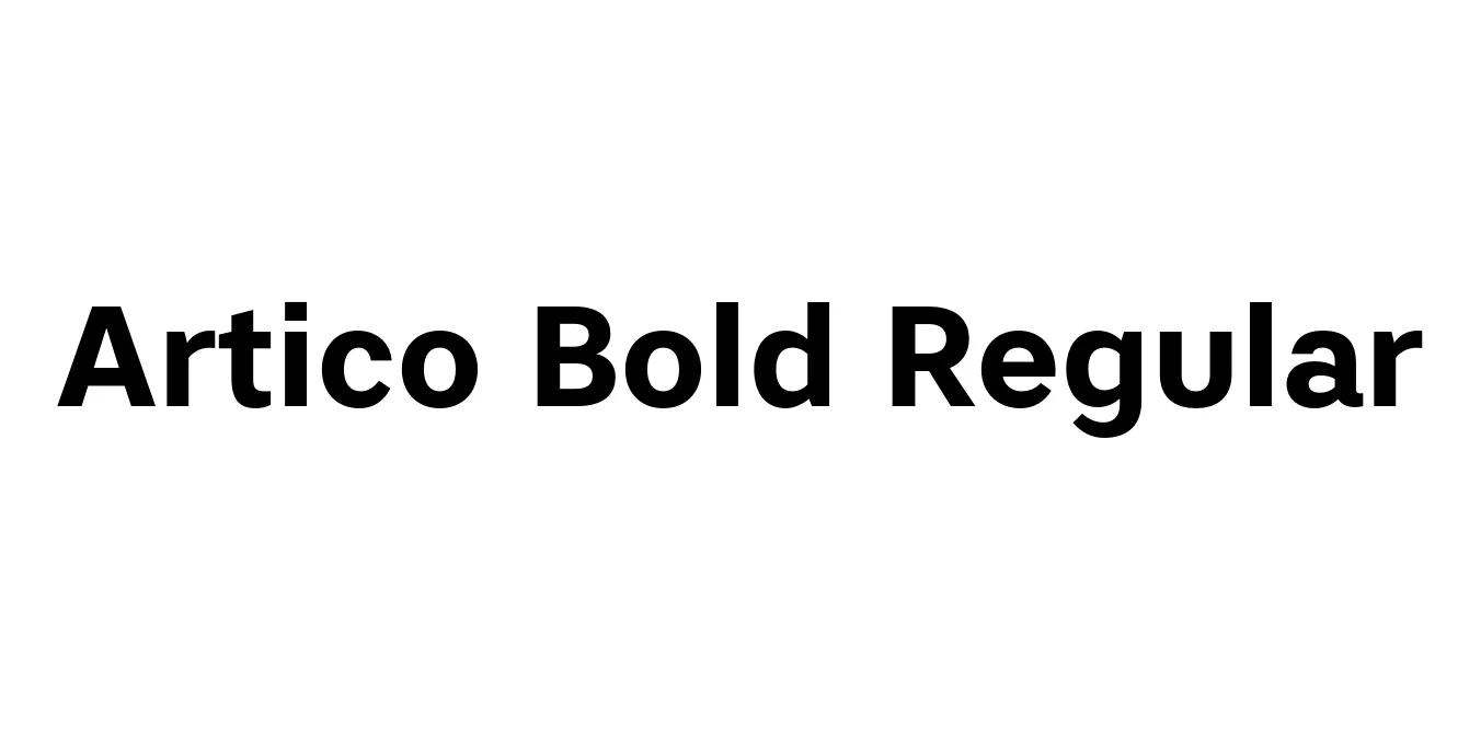 Artico Bold Regular Font Preview