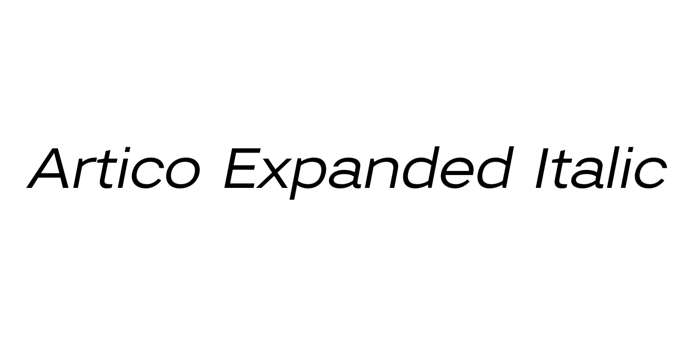 Artico Expanded Italic Font Preview