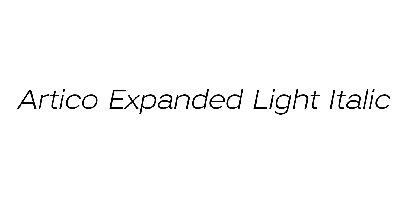 Artico Expanded Light Italic Font Preview