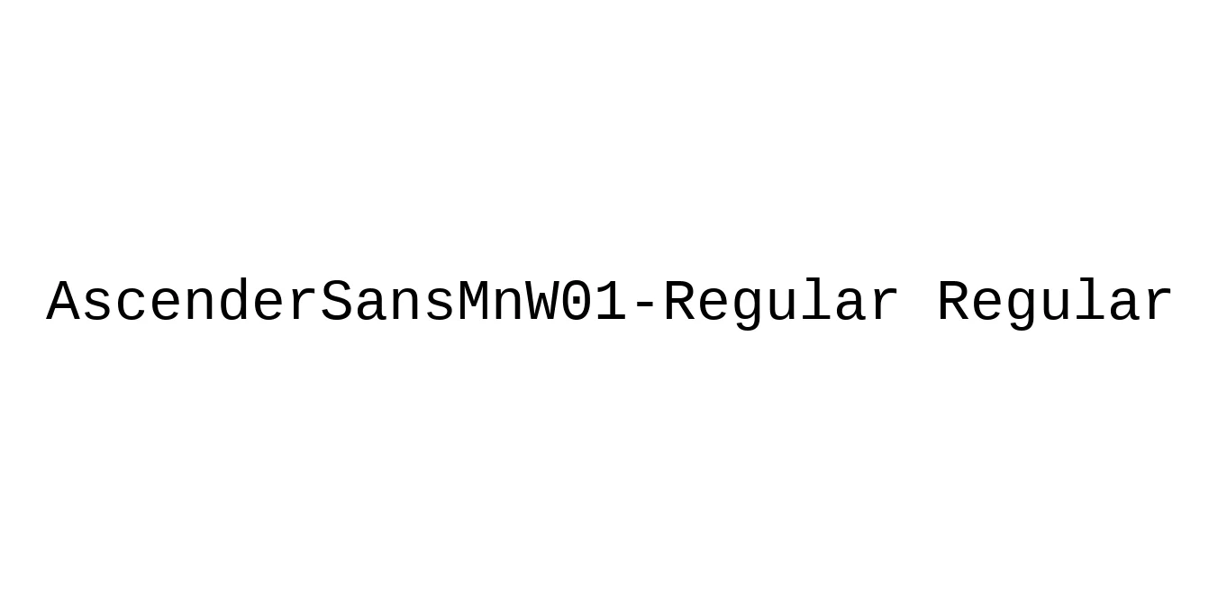 AscenderSansMnW01-Regular Regular Font Preview
