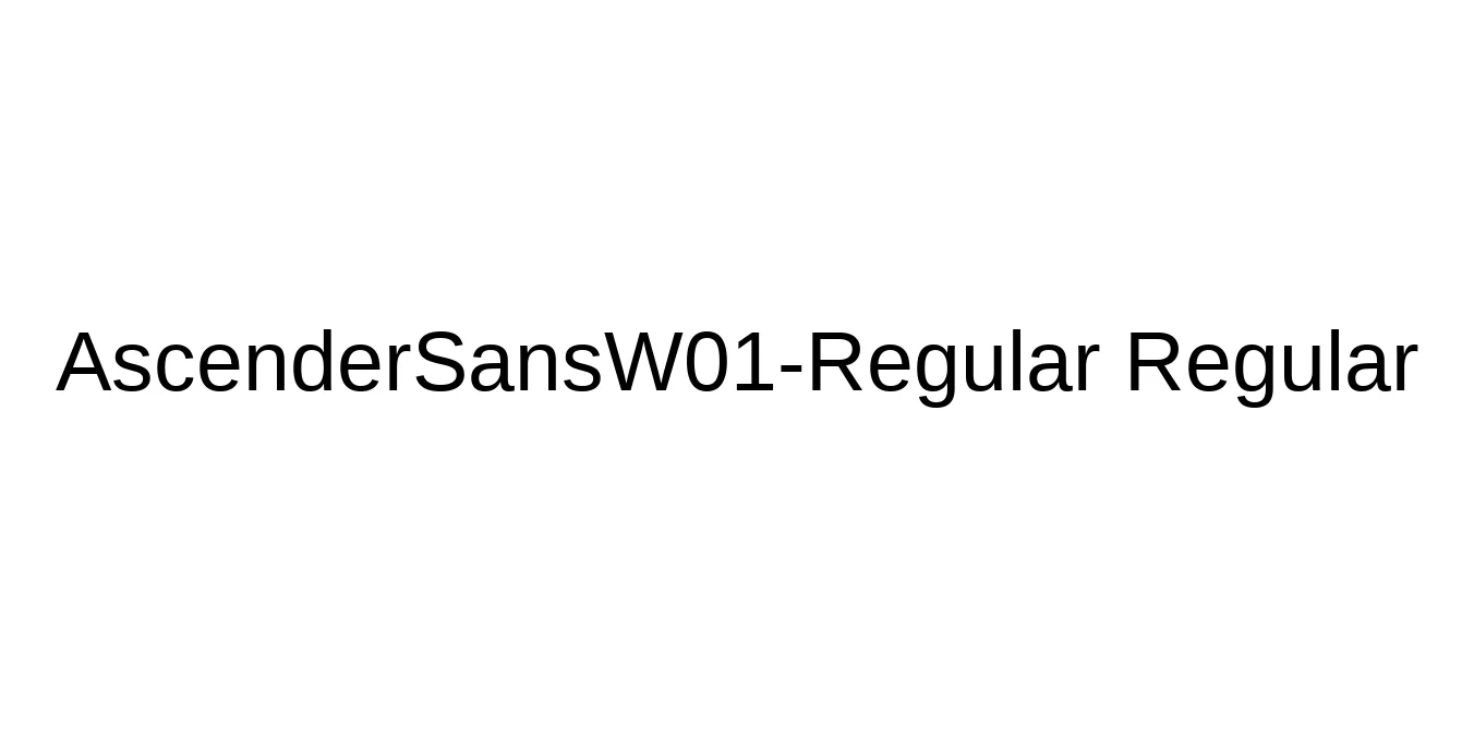 AscenderSansW01-Regular Regular Font Preview