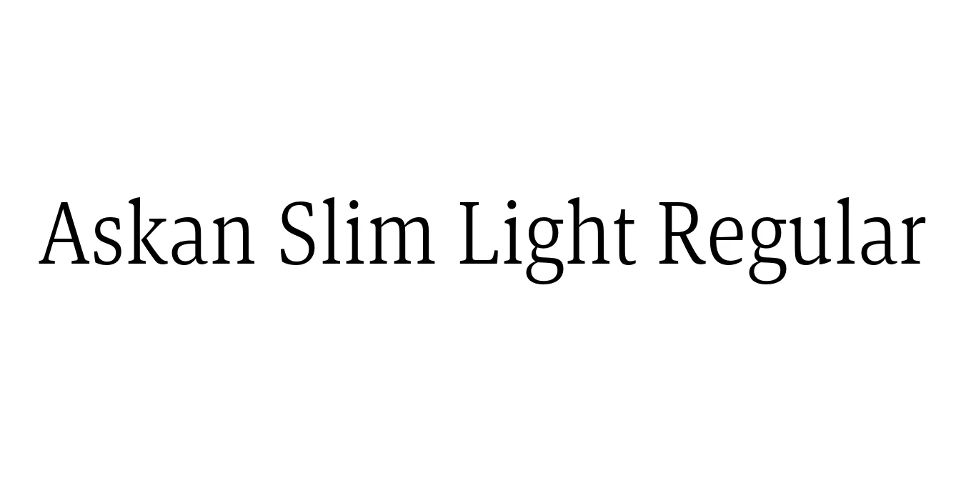 Askan Slim Light Regular Font Preview