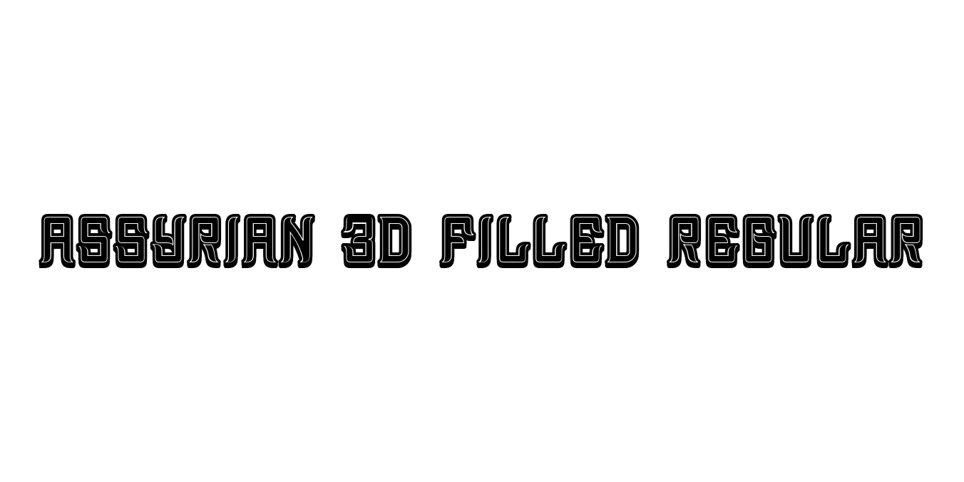 Assyrian 3D Filled Regular Font Preview