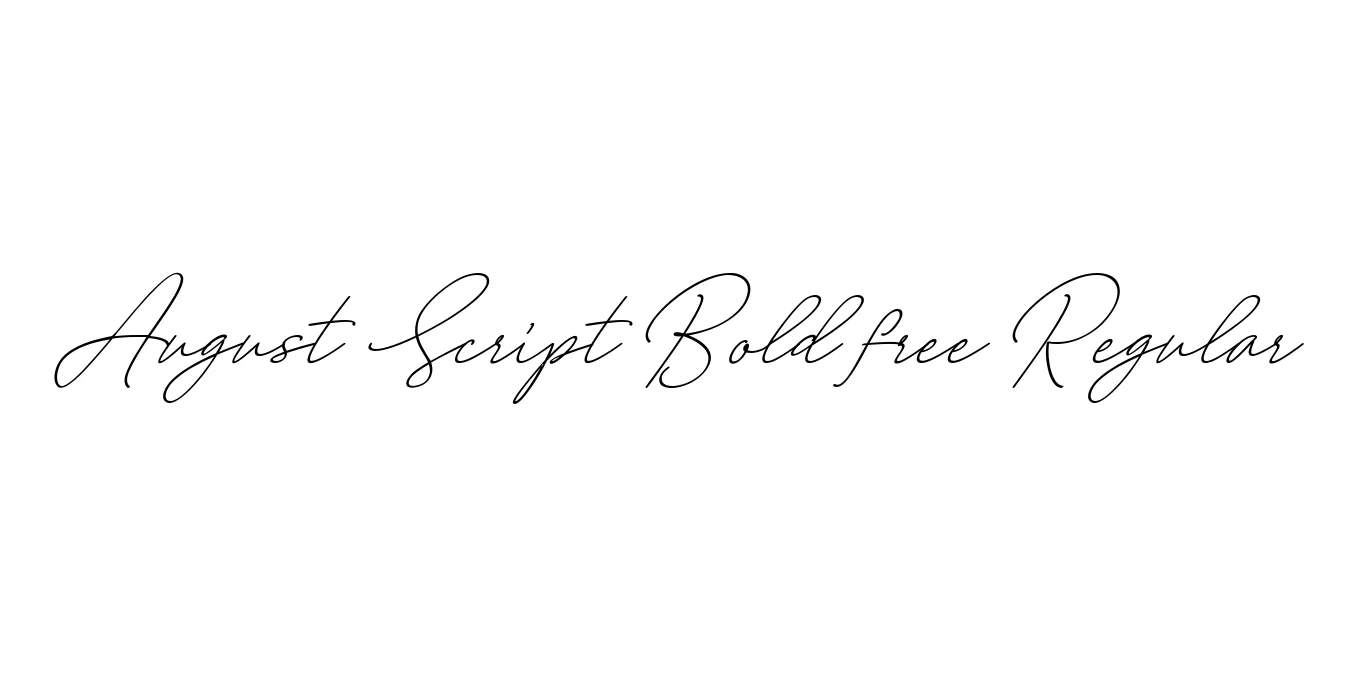 August Script Bold free Regular Font Preview