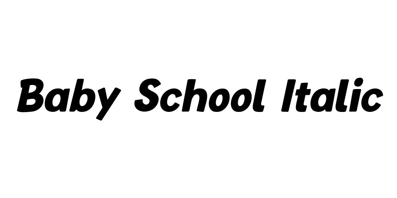 Baby School Italic Font Preview