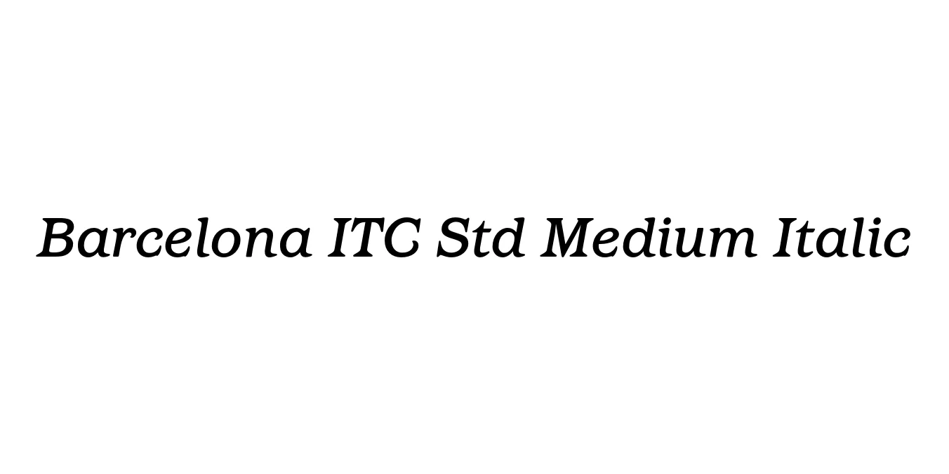 Barcelona ITC Std Medium Italic Font Preview