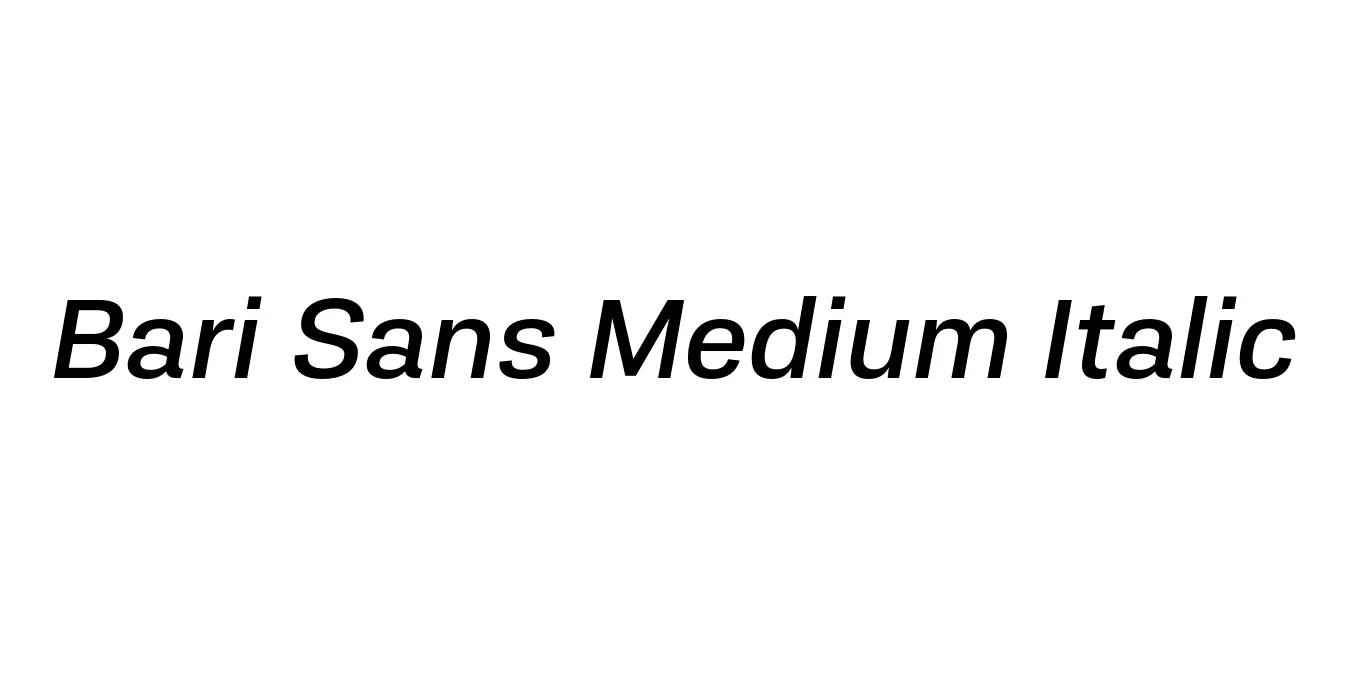 Bari Sans Medium Italic Font Preview