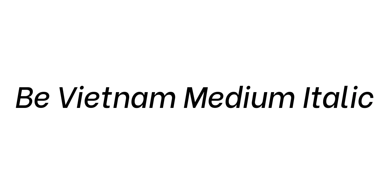 Be Vietnam Medium Italic Font Preview