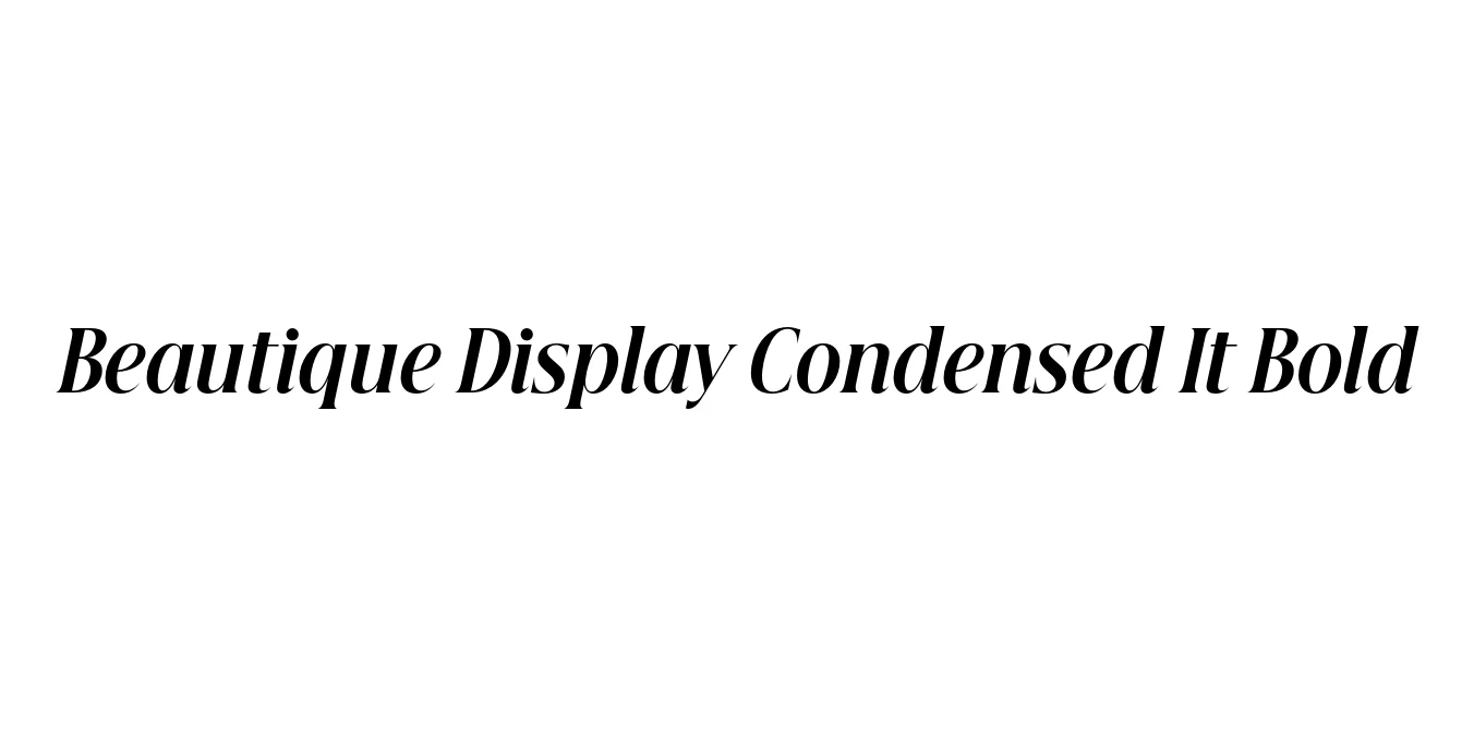 Beautique Display Condensed It Bold Font Preview