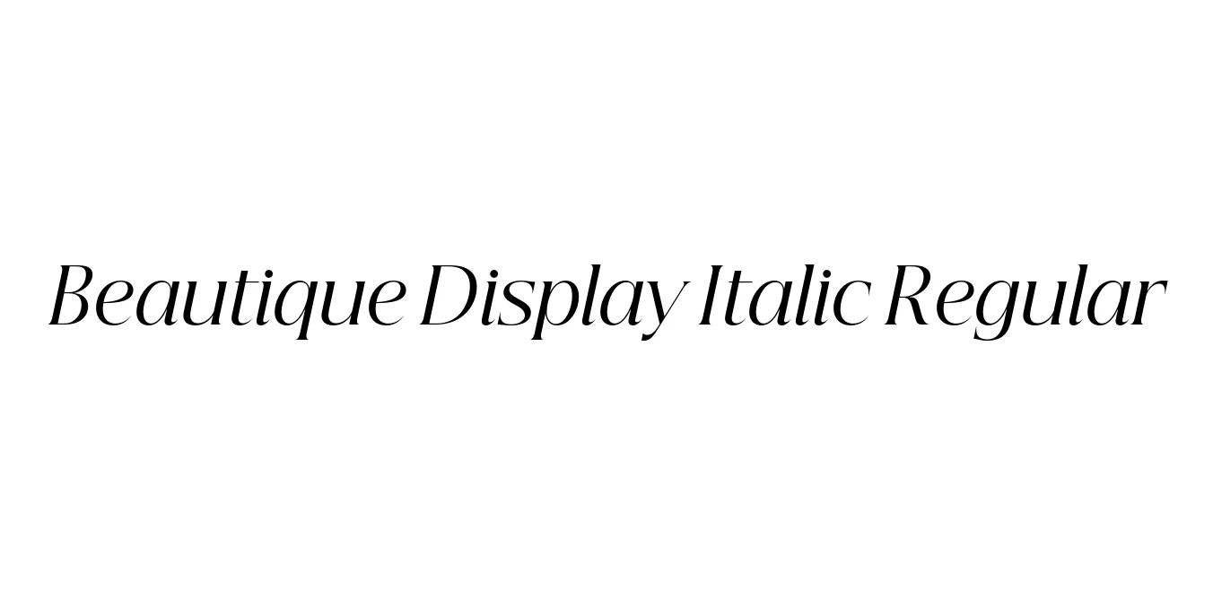 Beautique Display Italic Regular Font Preview