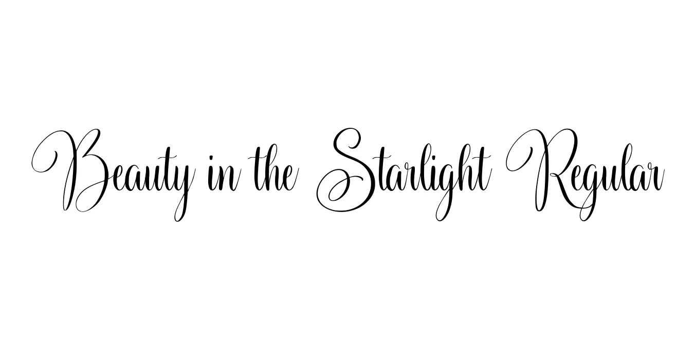 Beauty in the Starlight Regular Font Preview
