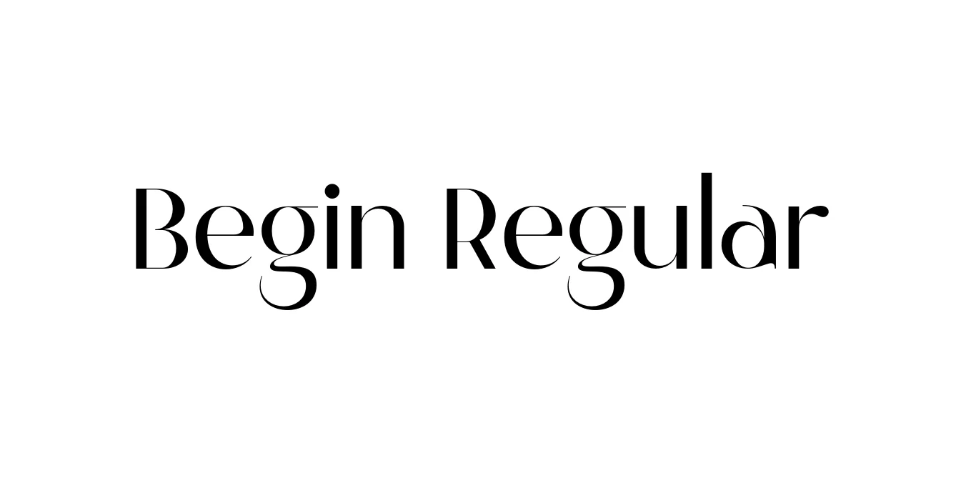 Begin Regular Font Preview