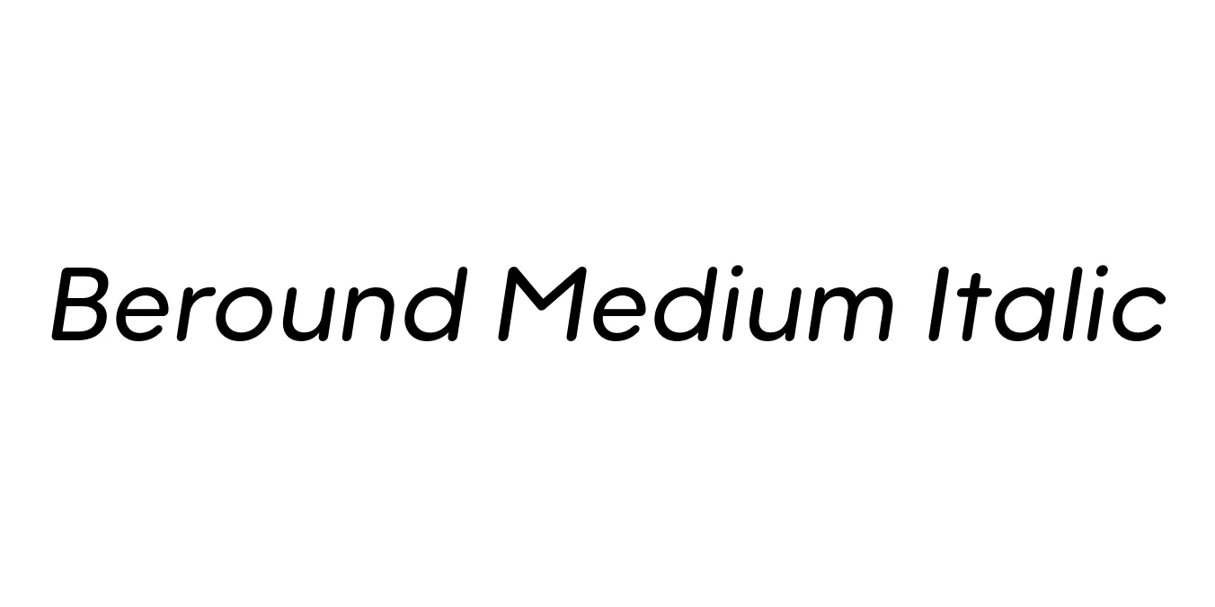 Beround Medium Italic Font Preview