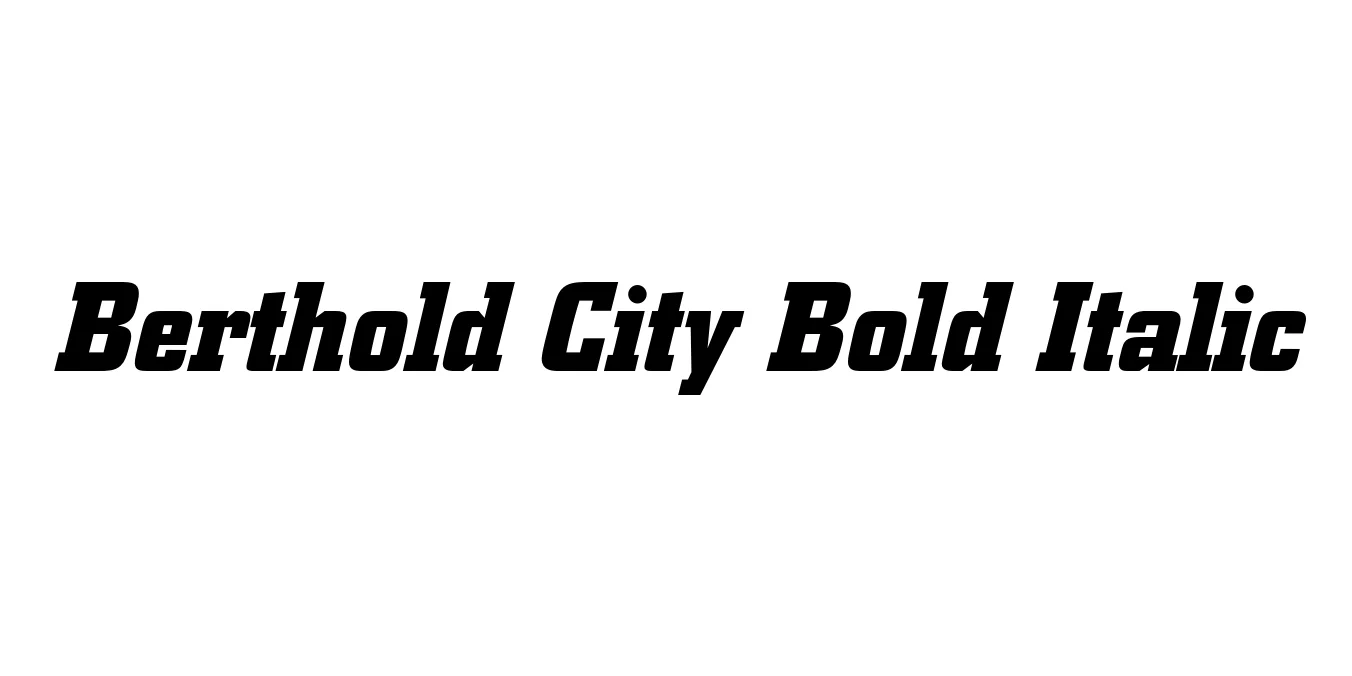 Berthold City Bold Italic Font Preview