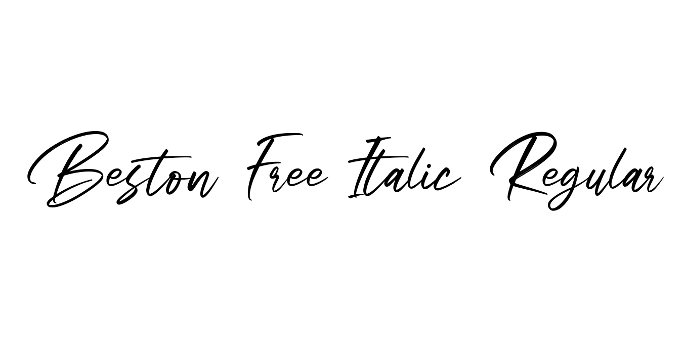 Beston Free Italic Regular Font Preview