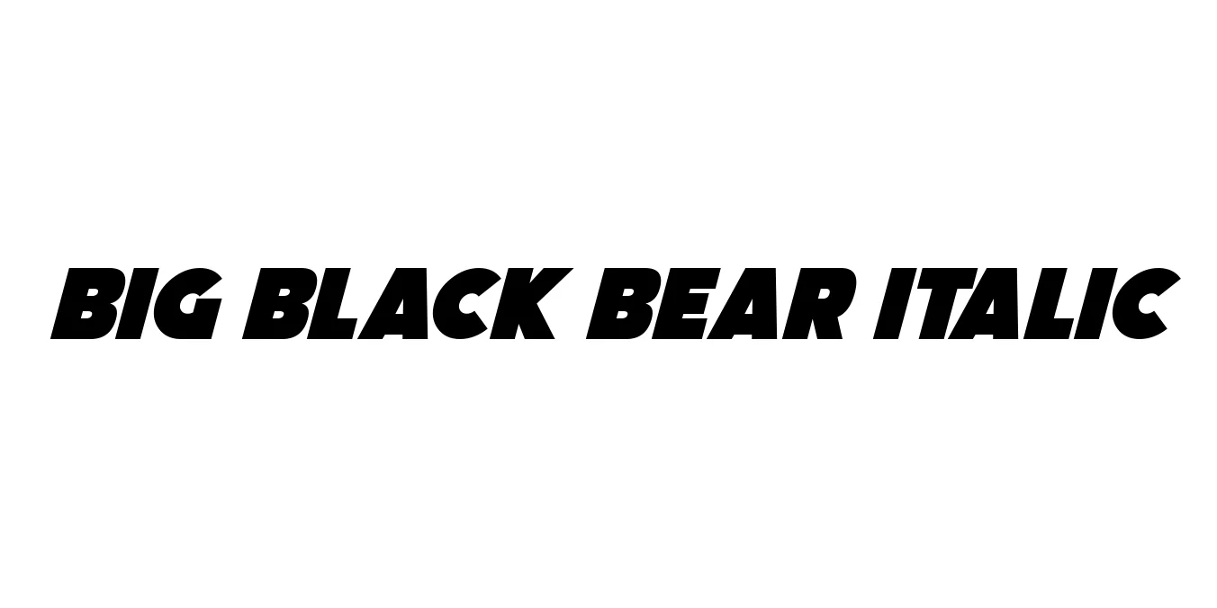 Big Black Bear Italic Font Preview