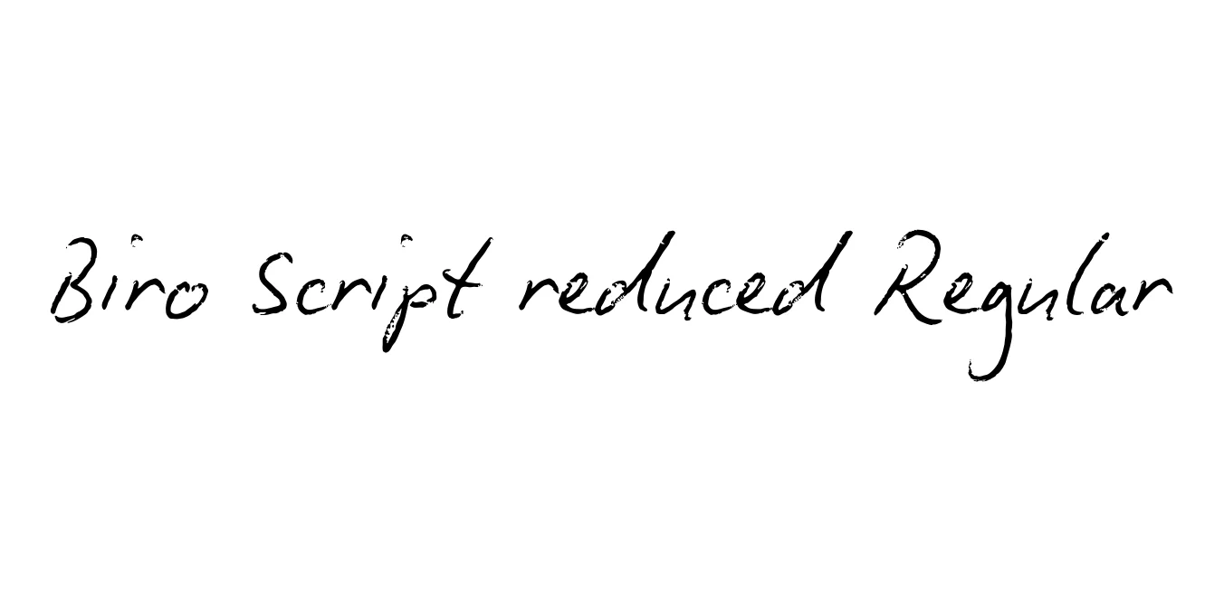 Biro Script reduced Regular Font Preview